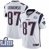 Nike Patriots 87 Rob Gronkowski White 2019 Super Bowl LIII Vapor Untouchable Limited Jersey,baseball caps,new era cap wholesale,wholesale hats